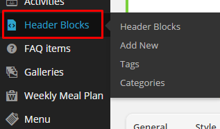 Creating header block