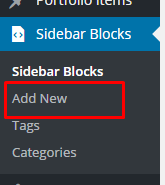 Add a new sidebar block