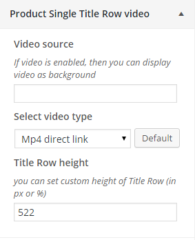 Woocommerce product single title row video