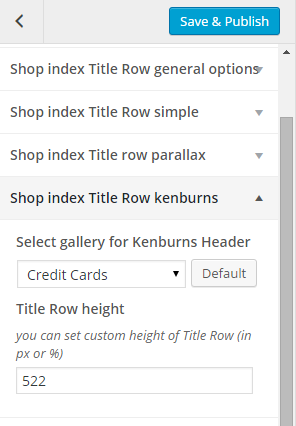 Woocommerce shop index title row kenburns