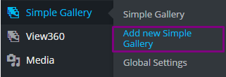 Create a new Simple Gallery